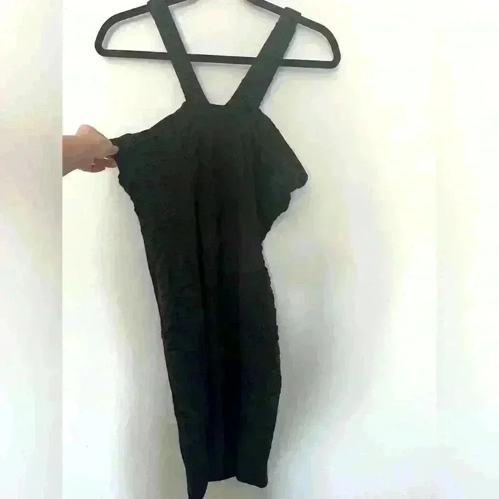 Leifsdottir Cotton Jersey Ruched Dress in Black Size L - Picture 10 of 11